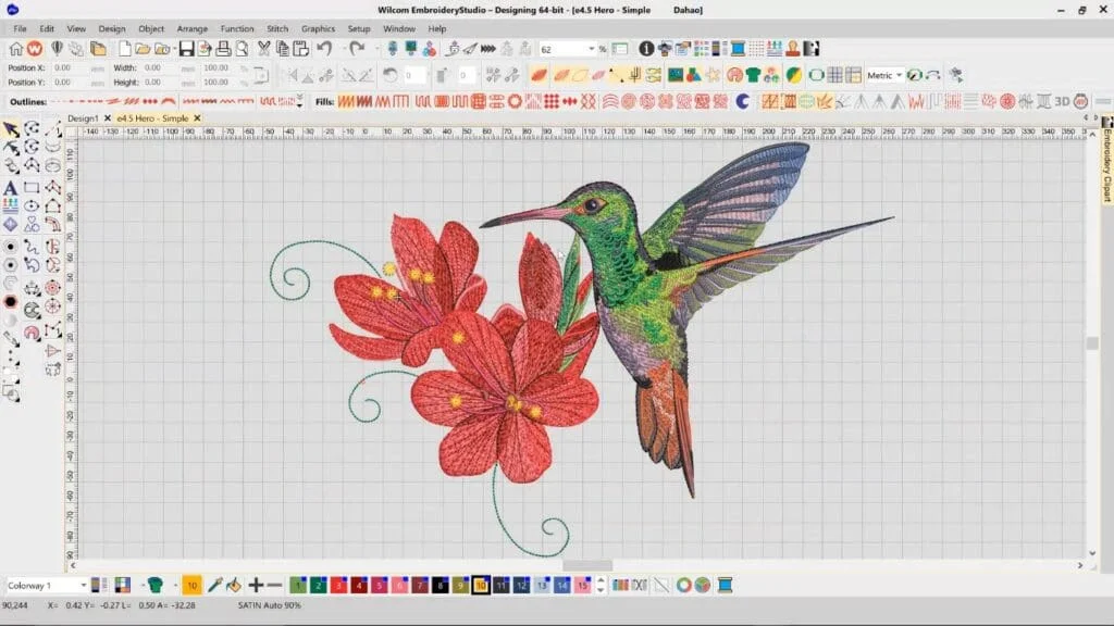 conception de programmes de broderie sur logiciel spécialisé